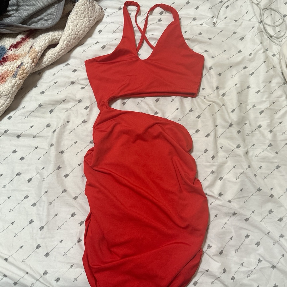 Red cutout dress